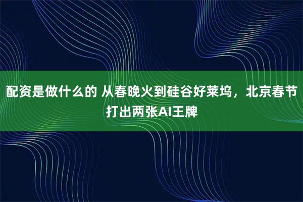 配资是做什么的 从春晚火到硅谷好莱坞，北京春节打出两张AI王牌
